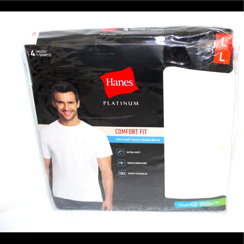 Men’s Hanes Comfort Fit White T-Shirts Size:Large